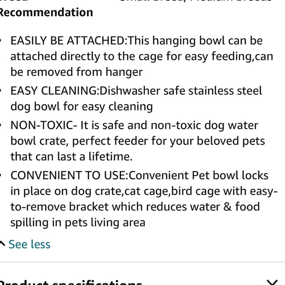 Stainless steel hanging pet bowls - Picture 5 of 5